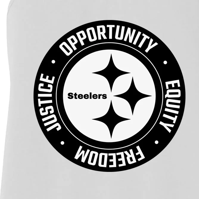 Mike Tomlin Justice Opportunity Equity Freedom Women's Racerback Tank