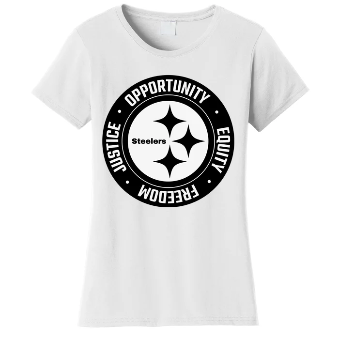 Mike Tomlin Justice Opportunity Equity Freedom Women's T-Shirt