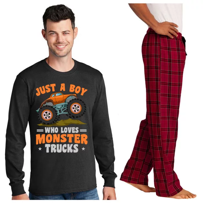 Monster Truck Just A Boy Who Loves Monster Trucks Long Sleeve Pajama Set