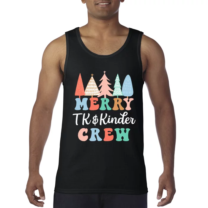 Merry TK & Kinder Crew Kindergarten Teacher Christmas Tree Tank Top