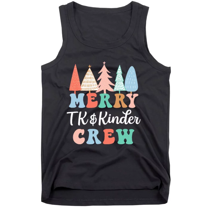 Merry TK & Kinder Crew Kindergarten Teacher Christmas Tree Tank Top