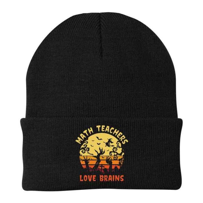 Math Teachers Love Brains Halloween Mathematics Enthusiast Knit Cap Winter Beanie