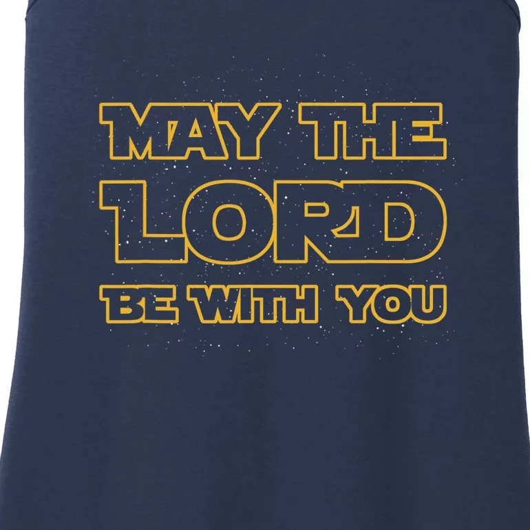 May The Lord Be With You Christian Jesus Star Background Ladies Essential Tank