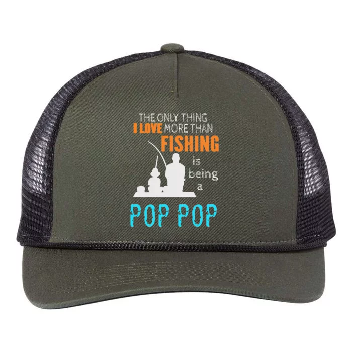 More Than Love Fishing Pop Pop Special Grandpa Retro Rope Trucker Hat Cap