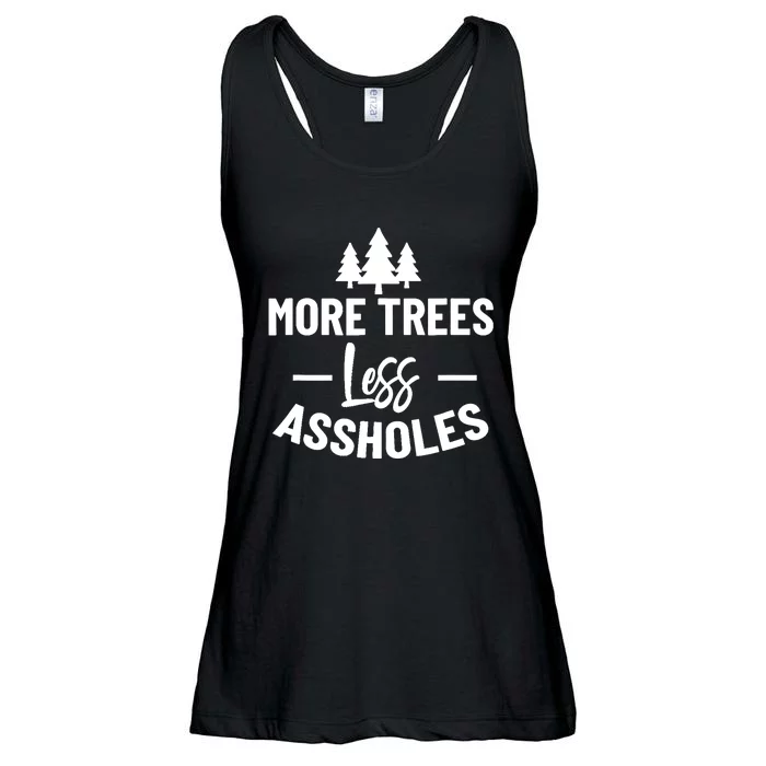 More Trees Less Assholes Design Funny Gift For Nature Lover Ladies Essential Flowy Tank