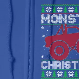 Monster Truck Lover Ugly Monster Truck Christmas Gift Full Zip Hoodie