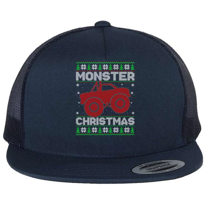 Monster Truck Lover Ugly Monster Truck Christmas Gift Flat Bill Trucker Hat