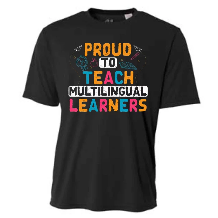 Multilingual Teacher Linguist Language Esl Teaching Cooling Performance Crew T-Shirt