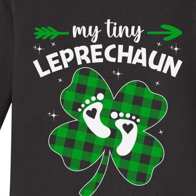 My Tiny Leprechaun Cute Pregnancy Announcement St Patricks Day Baby Long Sleeve Bodysuit