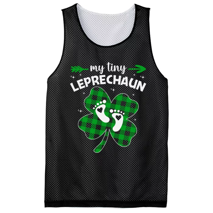 My Tiny Leprechaun Cute Pregnancy Announcement St Patricks Day Mesh Reversible Basketball Jersey Tank