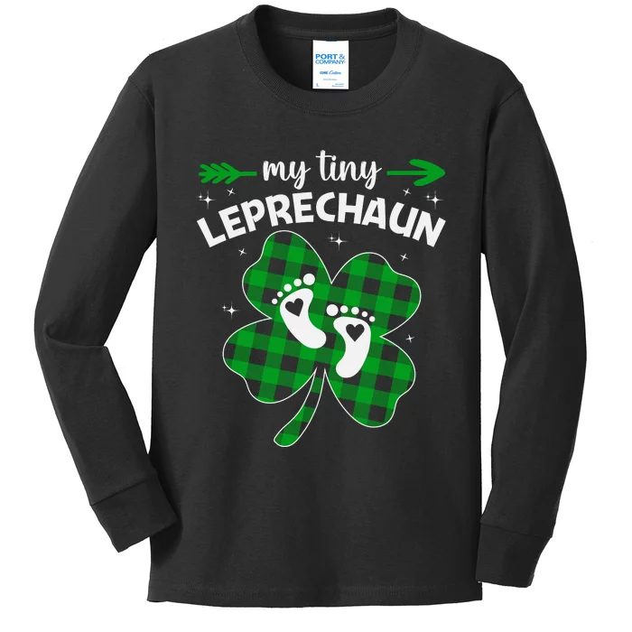 My Tiny Leprechaun Cute Pregnancy Announcement St Patricks Day Kids Long Sleeve Shirt