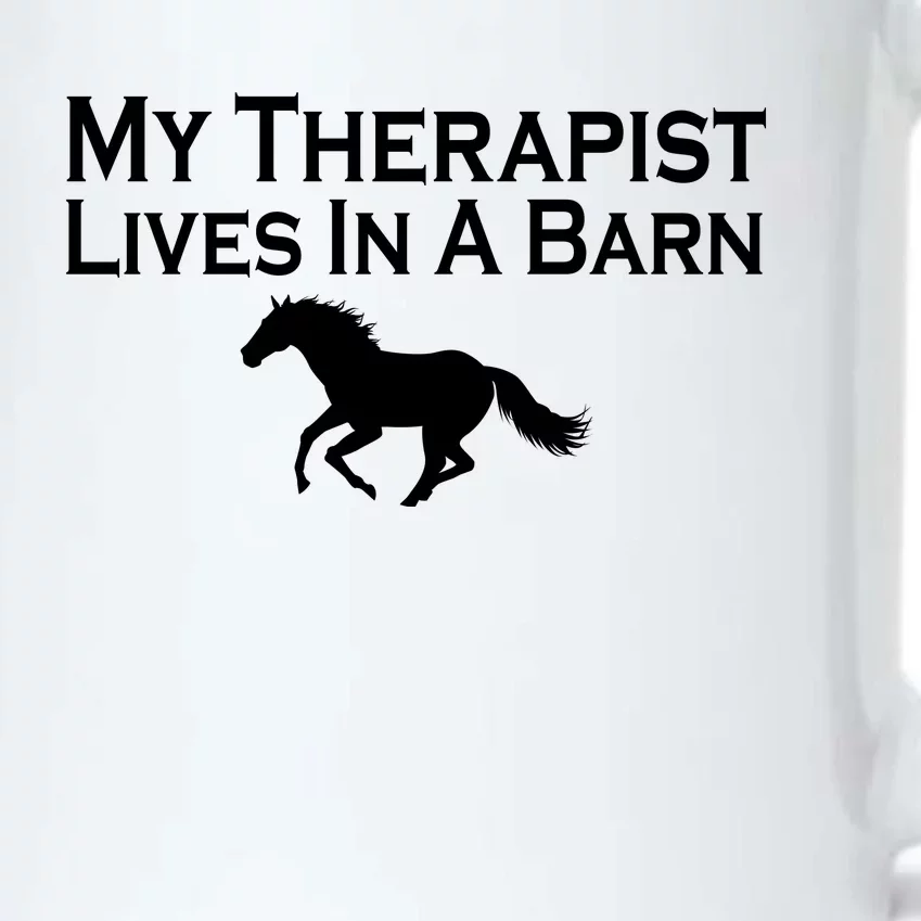 My Therapist Lives In A Barn Horse Lover Black Color Changing Mug