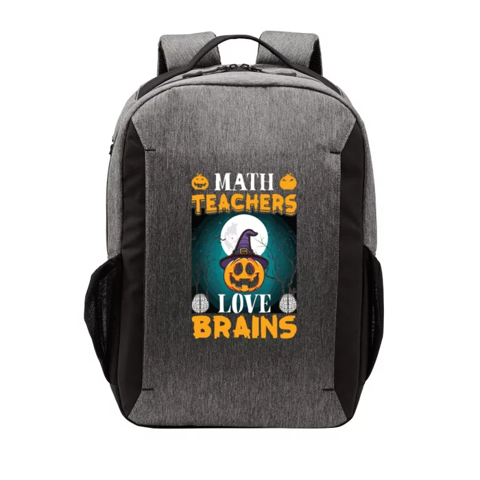 Math Teachers Love Brains Funny Halloween Math Teacher Vector Backpack