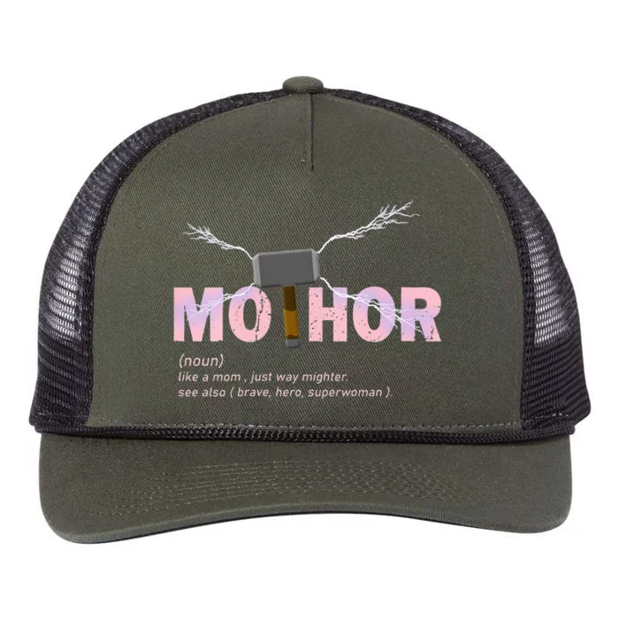 Mo Thor Like Mom Just Way Mightier Funny Mothers Day Retro Rope Trucker Hat Cap