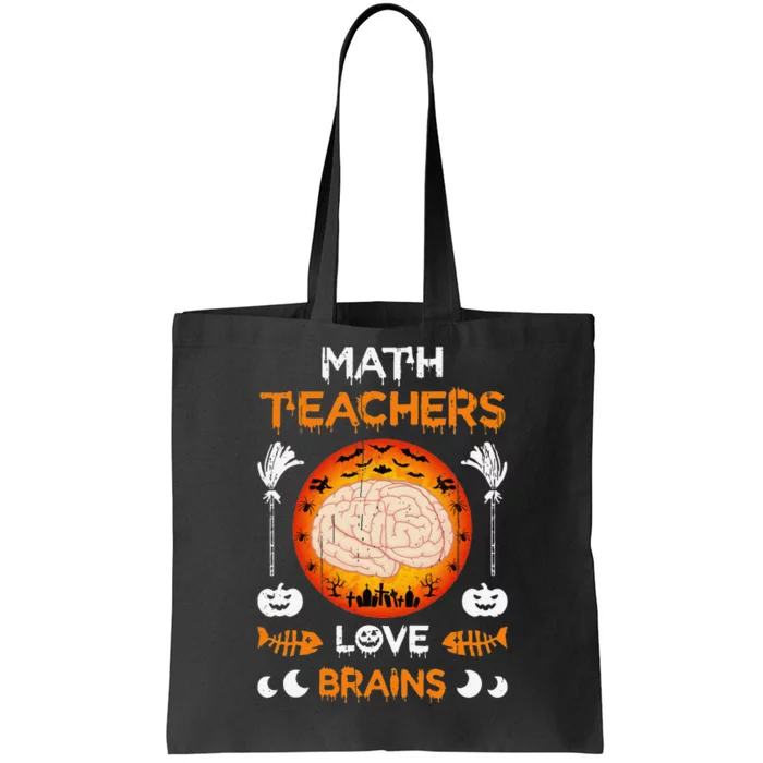 Math Teachers Love Brains Funny Halloween Vintage Tote Bag