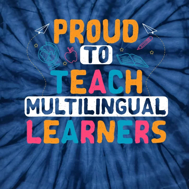 Multilingual Teacher Linguist Language ESL Teaching Tie-Dye T-Shirt