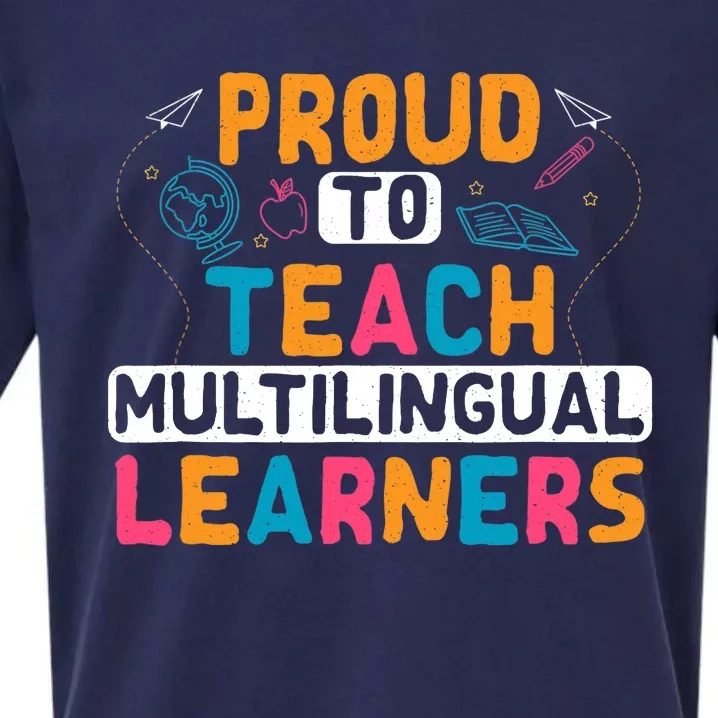 Multilingual Teacher Linguist Language ESL Teaching Sueded Cloud Jersey T-Shirt