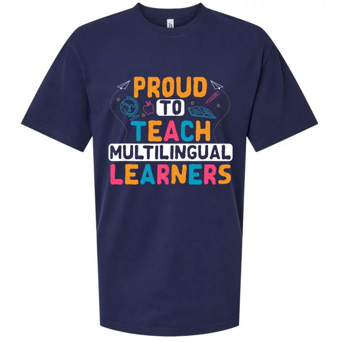 Multilingual Teacher Linguist Language ESL Teaching Sueded Cloud Jersey T-Shirt