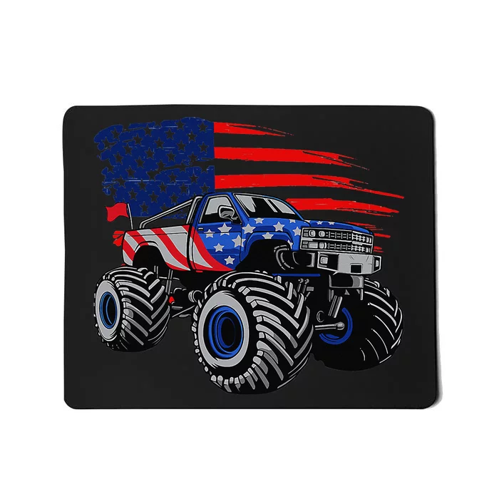 Monster Truck Lover American Flag Racing USA Patriotic Mousepad