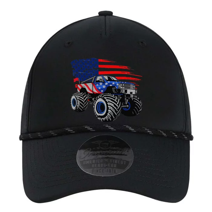 Monster Truck Lover American Flag Racing USA Patriotic Performance The Dyno Cap