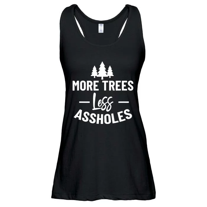 More Trees Less Assholes Funny Gift For Nature Lover Ladies Essential Flowy Tank