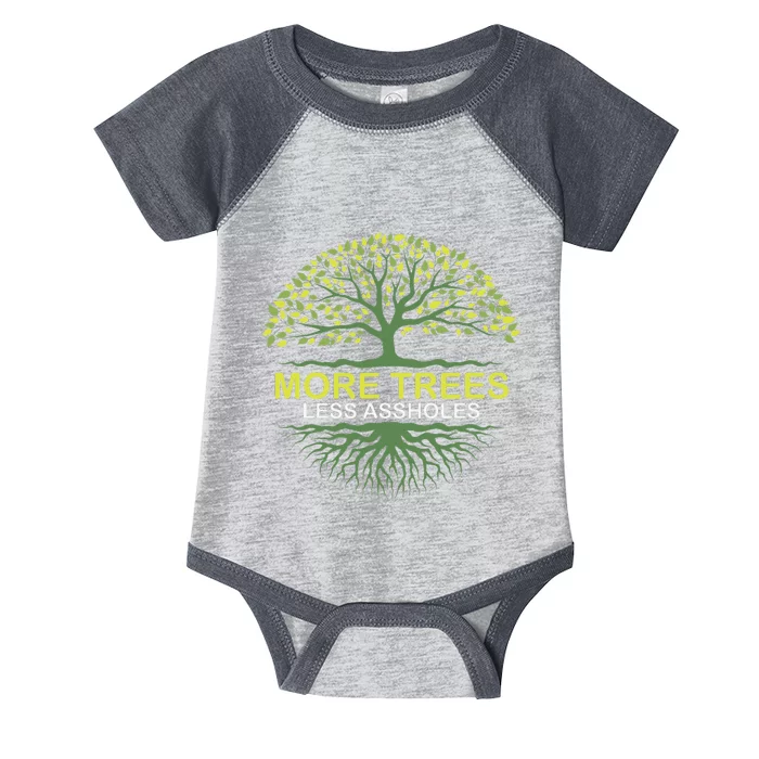 More Trees Less Assholes Environmentalist Earth Advocate Infant Baby Jersey Bodysuit