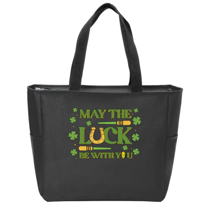 May The Luck Be With You Lucky Light Saber Saint Patrick's Day Zip Tote Bag