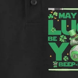 May The Luck Be With You Beep Boop BB 8 Saint Patrick's Day Dry Zone Grid Performance Polo