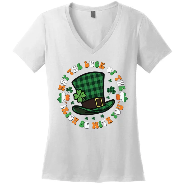 May The Luck Of The Irish Be With You Women's V-Neck T-Shirt