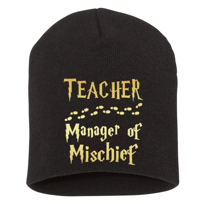 Magical Teacher Manager Of Mischief Birthday Family Party Short Acrylic Beanie