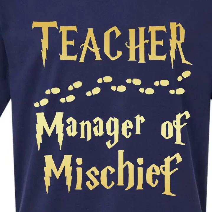 Magical Teacher Manager Of Mischief Birthday Family Party Sueded Cloud Jersey T-Shirt