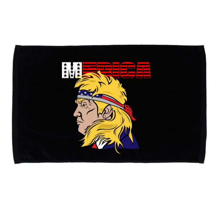 Merica Trump Mullet With Bandana Gift Microfiber Hand Towel