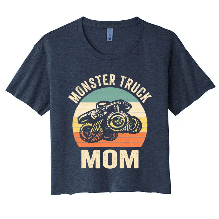 Monster Truck Mom Retro Vintage Monster Truck Women's Crop Top Tee