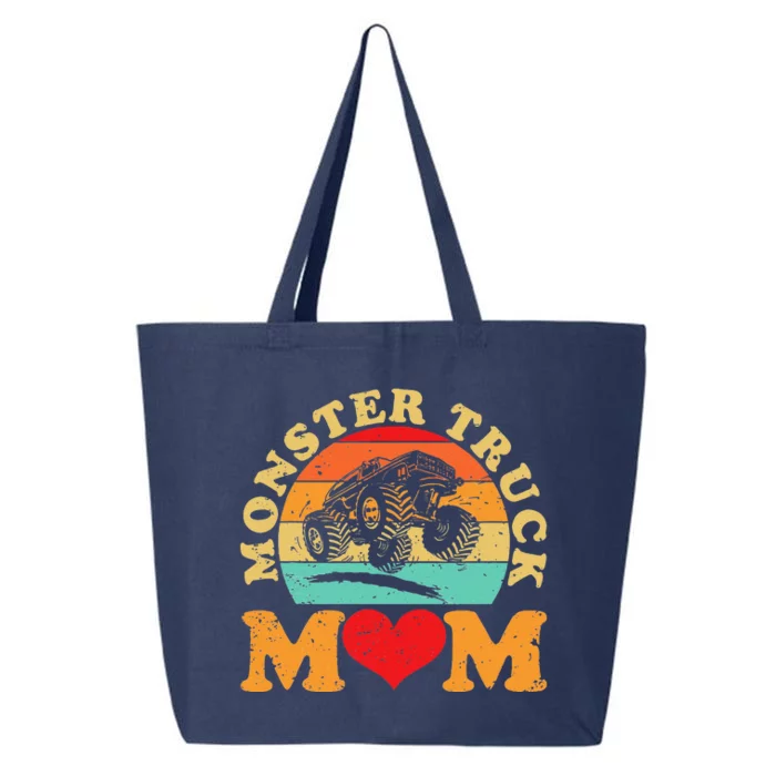 Monster Truck Mom Retro Vintage Monster Truck Mother's Day 25L Jumbo Tote