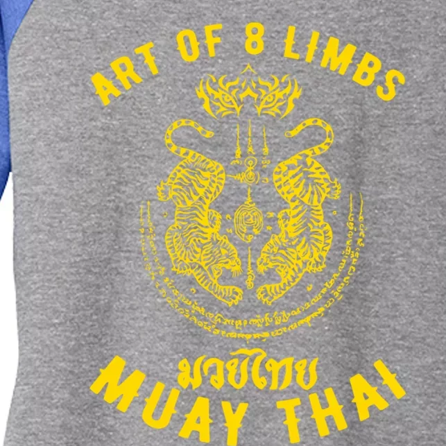 Muay Thai Mma Tiger Street Fight Muay Thai Kickboxing Gift Women's Tri-Blend 3/4-Sleeve Raglan Shirt