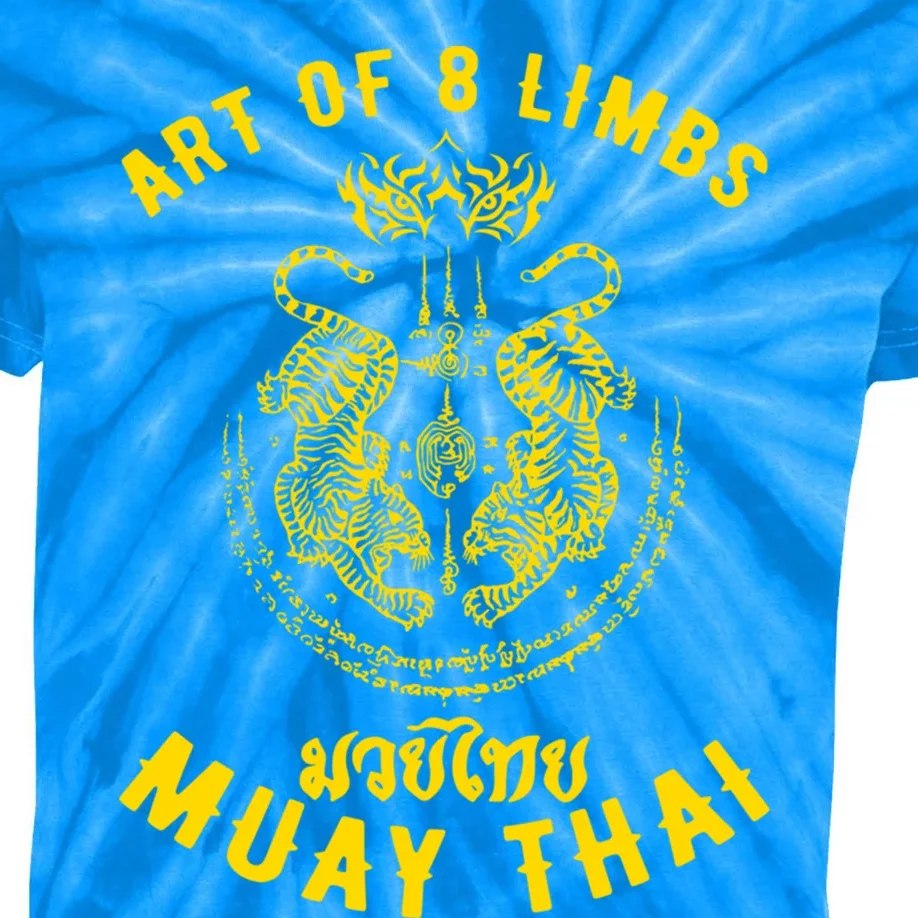 Muay Thai Mma Tiger Street Fight Muay Thai Kickboxing Gift Kids Tie-Dye T-Shirt