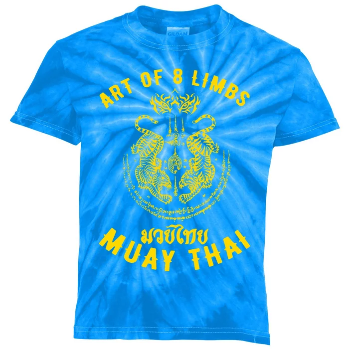 Muay Thai Mma Tiger Street Fight Muay Thai Kickboxing Gift Kids Tie-Dye T-Shirt