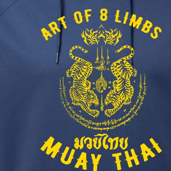 Muay Thai Mma Tiger Street Fight Muay Thai Kickboxing Gift Performance Fleece Hoodie