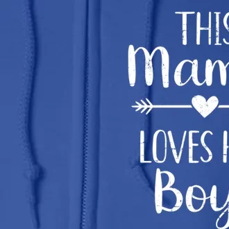 Mom This Mama Loves Her Cool Gift Full Zip Hoodie