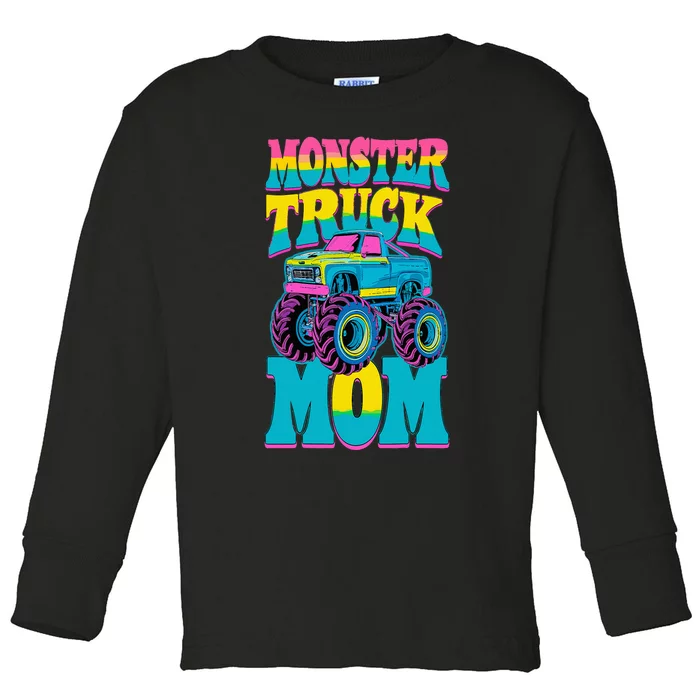 Monster Truck Mom Birthday Party Monster Truck Toddler Long Sleeve Shirt