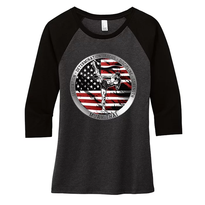 Muay Thai Women's Tri-Blend 3/4-Sleeve Raglan Shirt