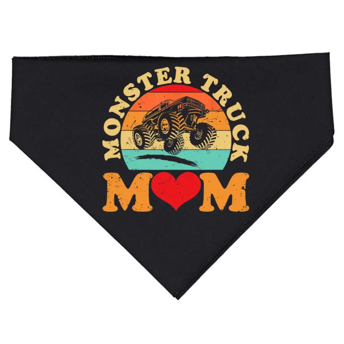 Monster Truck Mom Retro Vintage Monster Truck Mother's Day USA-Made Doggie Bandana