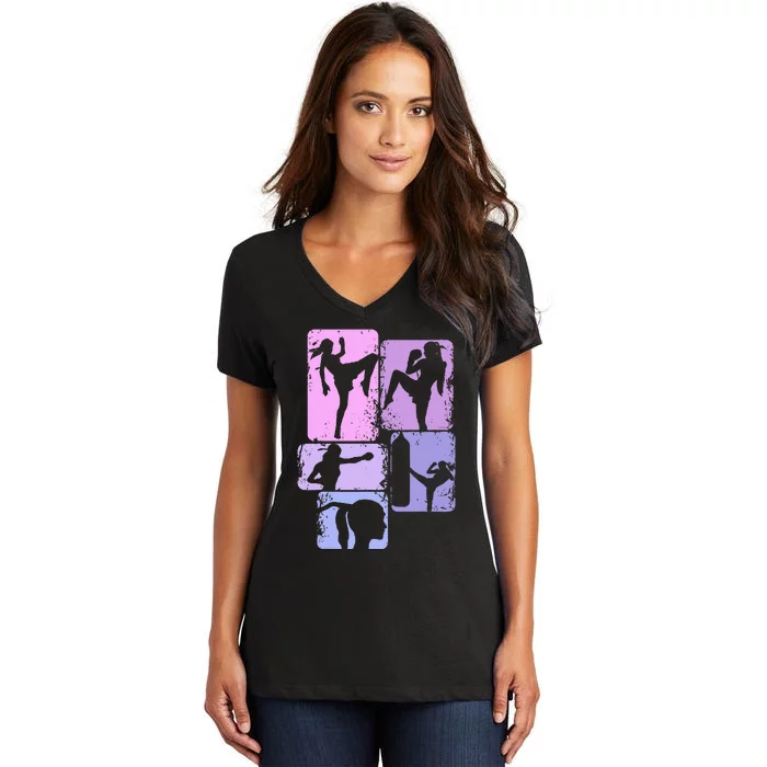 Muay Thai Women's V-Neck T-Shirt