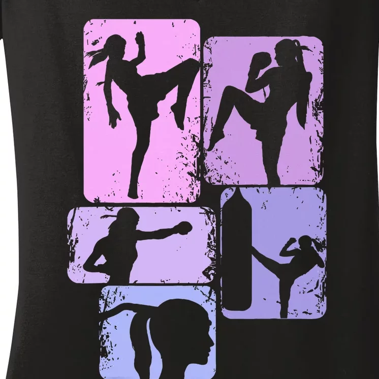 Muay Thai Women's V-Neck T-Shirt