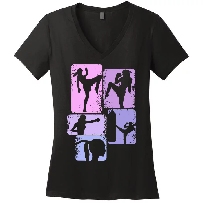 Muay Thai Women's V-Neck T-Shirt