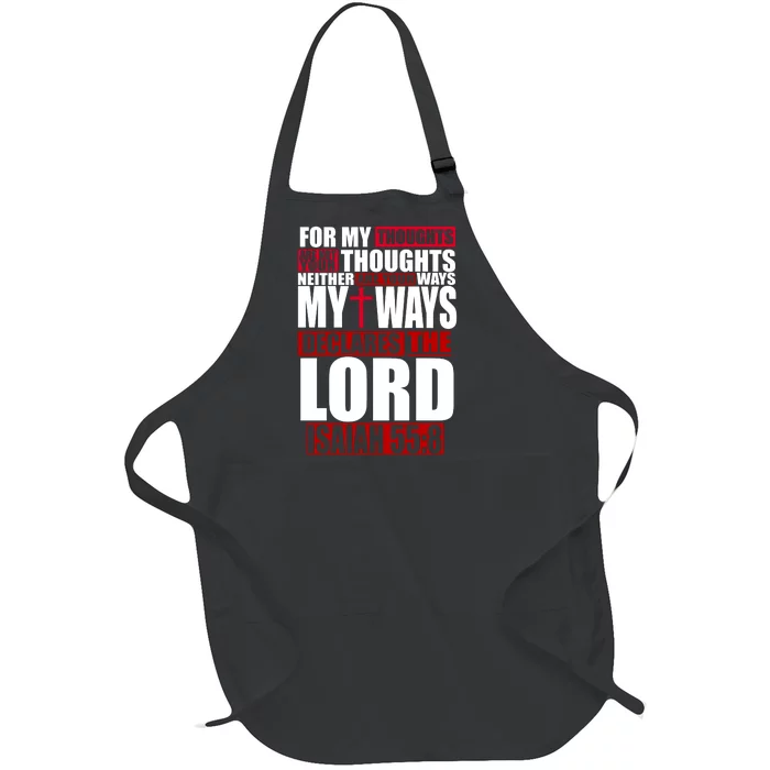 My Thoughts My Ways Declarers The Lord Isaiah 55:8 Full-Length Apron With Pocket