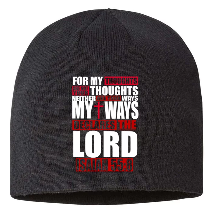 My Thoughts My Ways Declarers The Lord Isaiah 55:8 8 1/2in Sustainable Knit Beanie