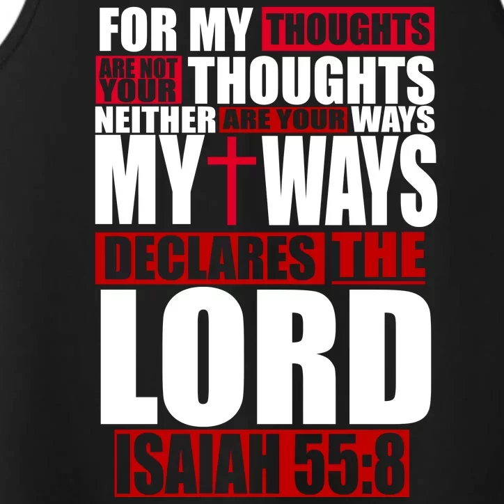 My Thoughts My Ways Declarers The Lord Isaiah 55:8 Performance Tank