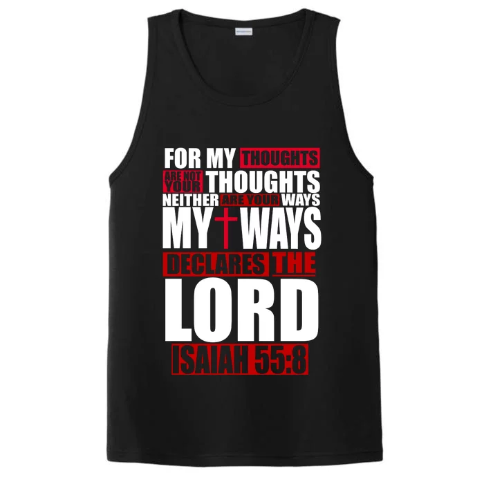 My Thoughts My Ways Declarers The Lord Isaiah 55:8 Performance Tank