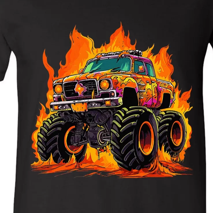 Monster Truck V-Neck T-Shirt